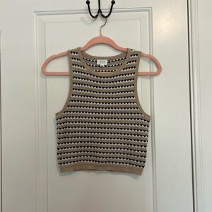 Le lis Beige and Black Tank Top